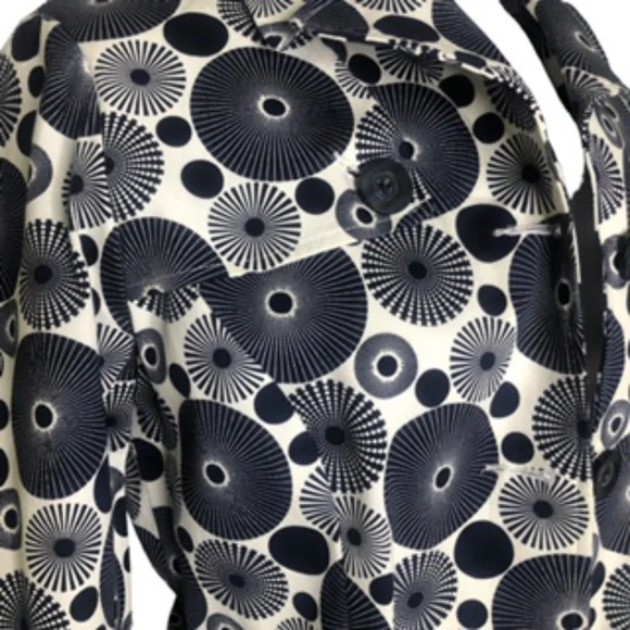 NWT Peck & Peck Navy/Vanilla Belted Fully Lined Coat Size M - Picture 4 of 12